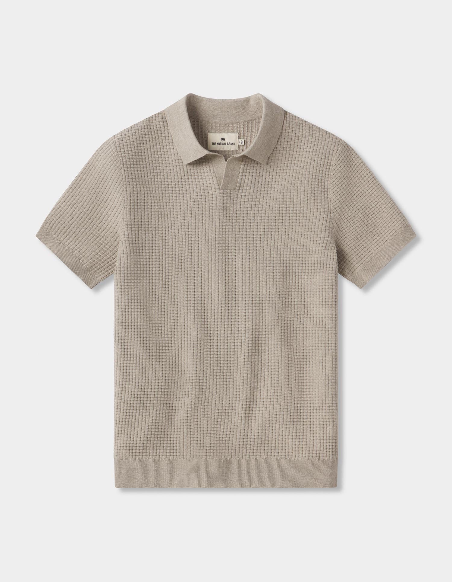 Waffle Stitch Polo in Flax