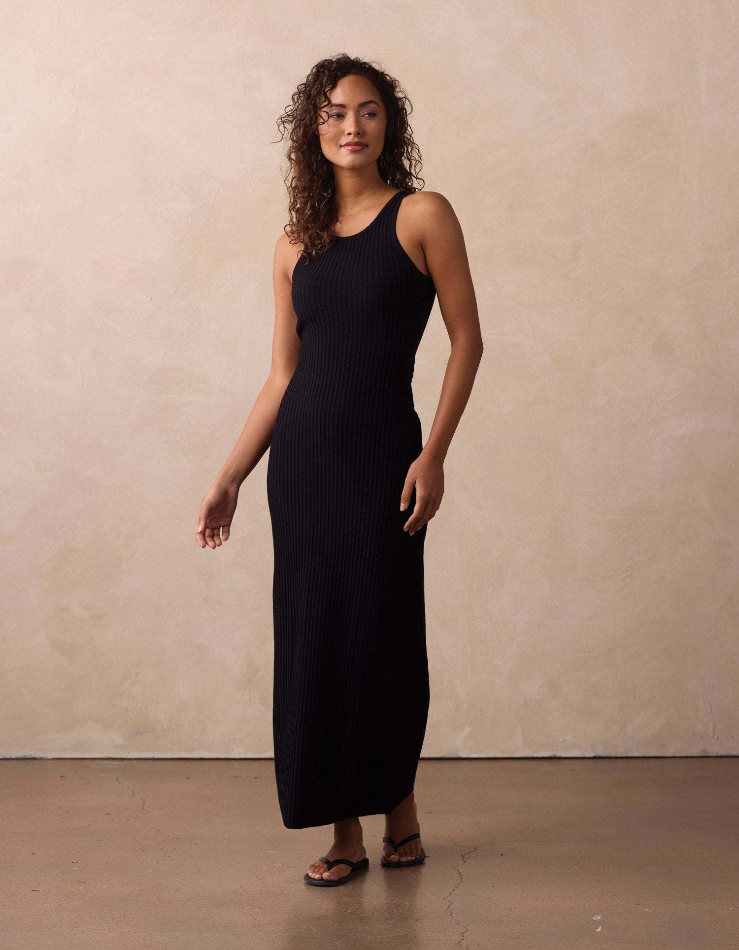 Claire Knit Maxi Dress in Black