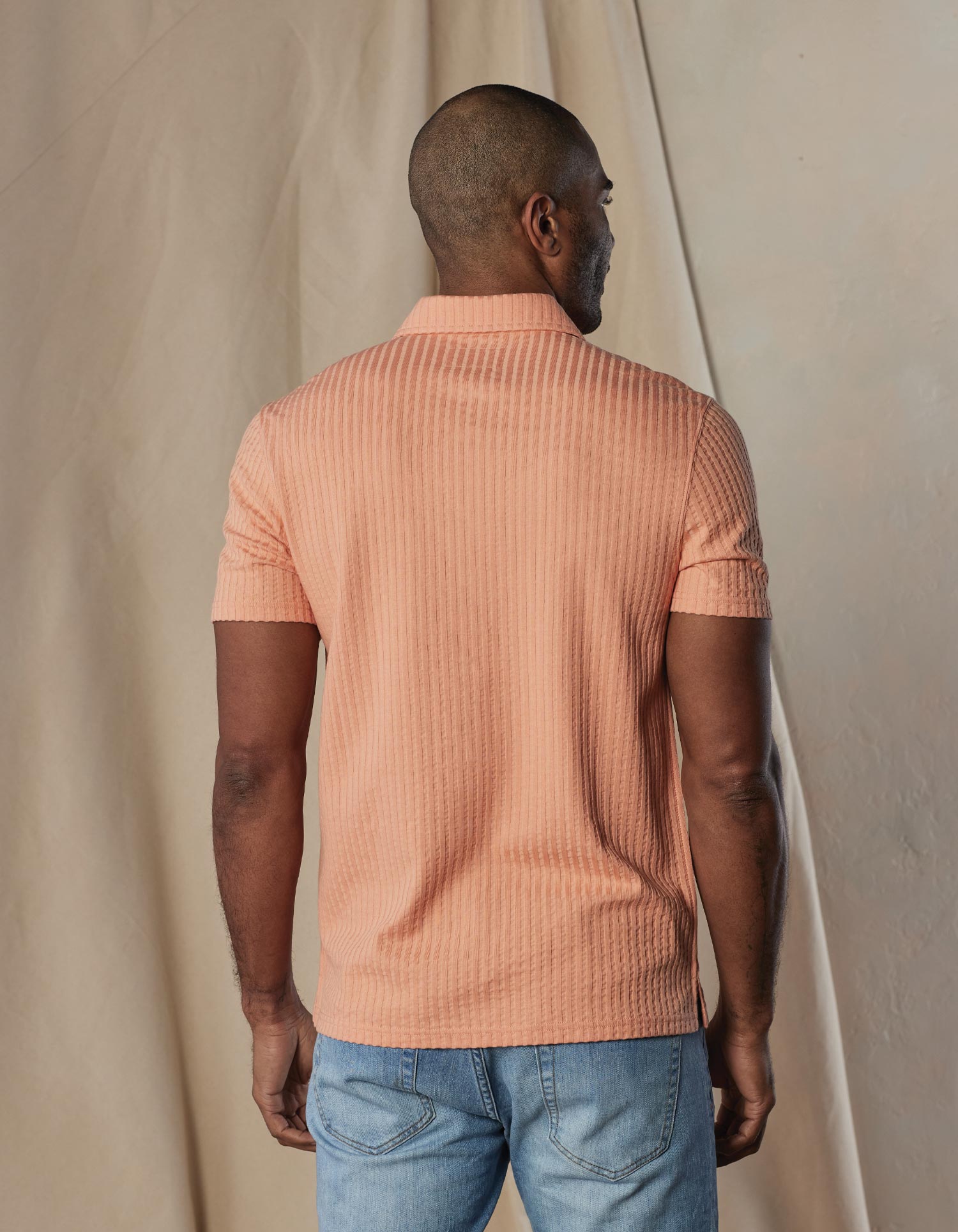 Knit Getaway Button Up in Georgia Peach