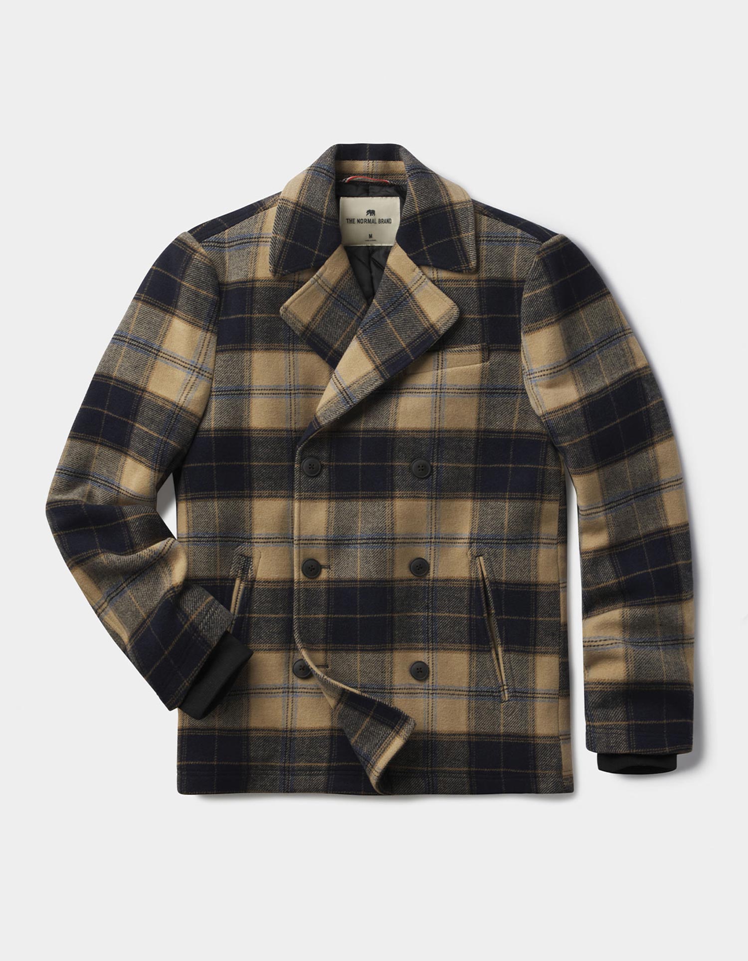 Lan Jacket in Navy Windowpane Plaid