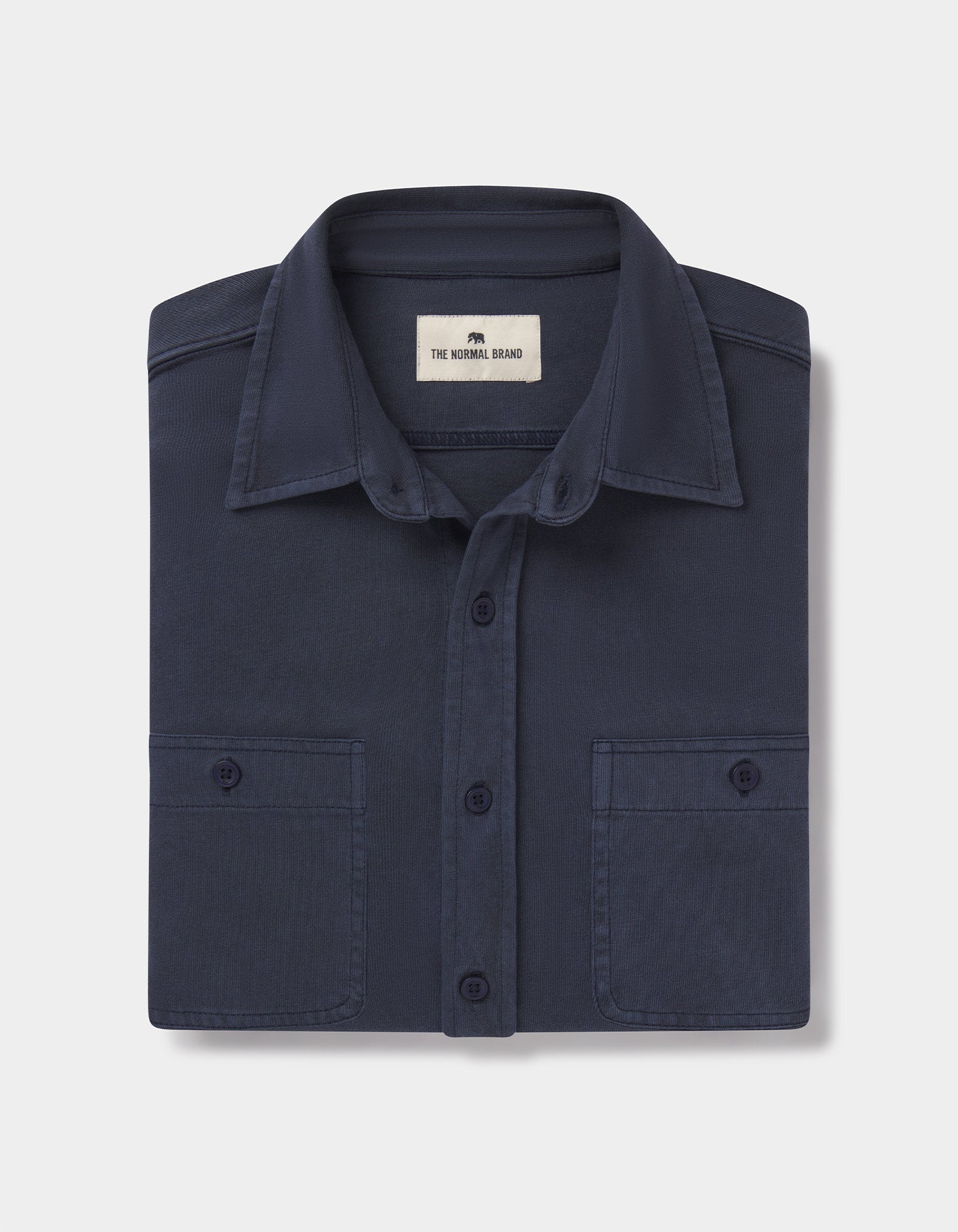 Lennox Jersey Button Up in Navy