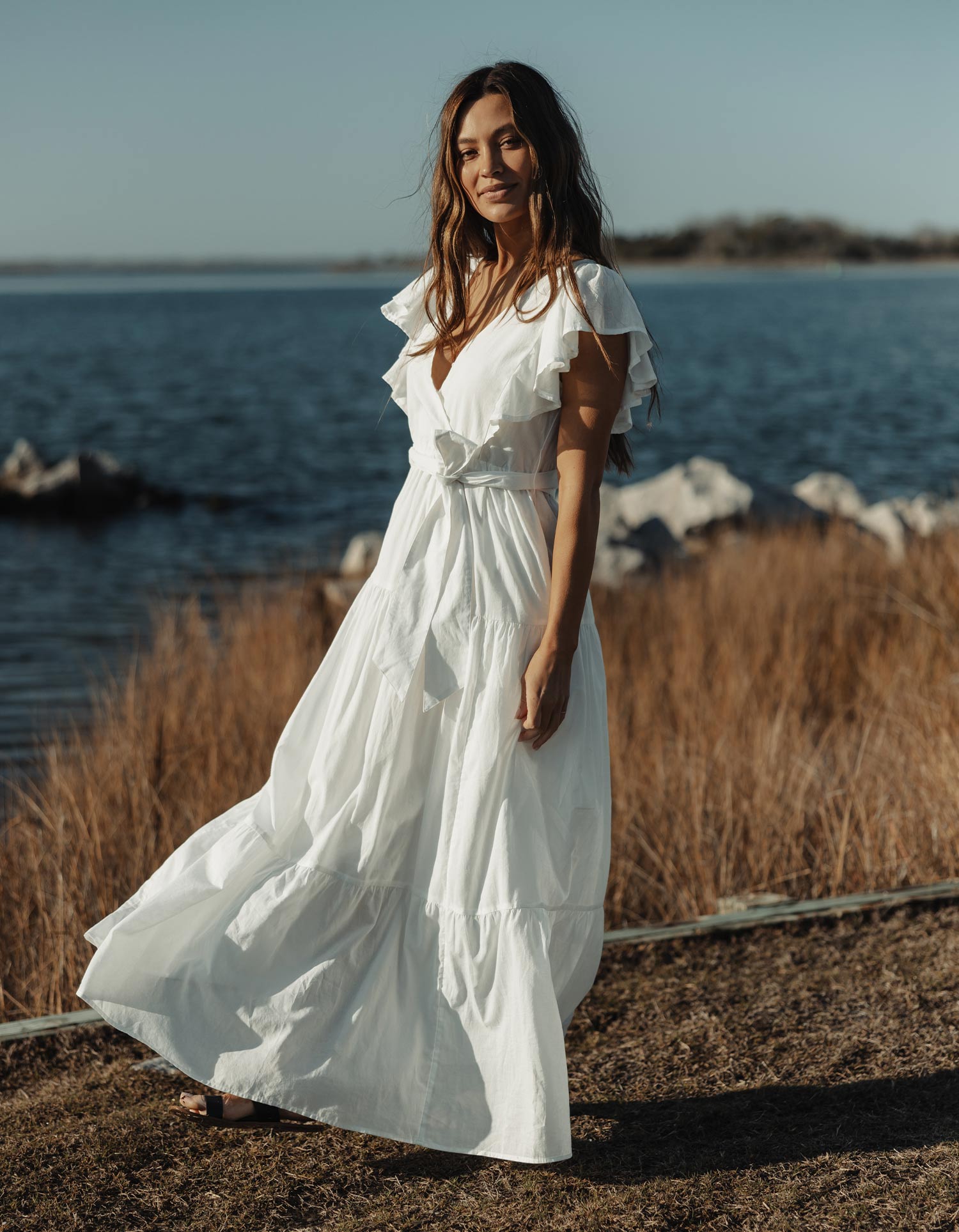 Madeline Tiered Dress in Ecru