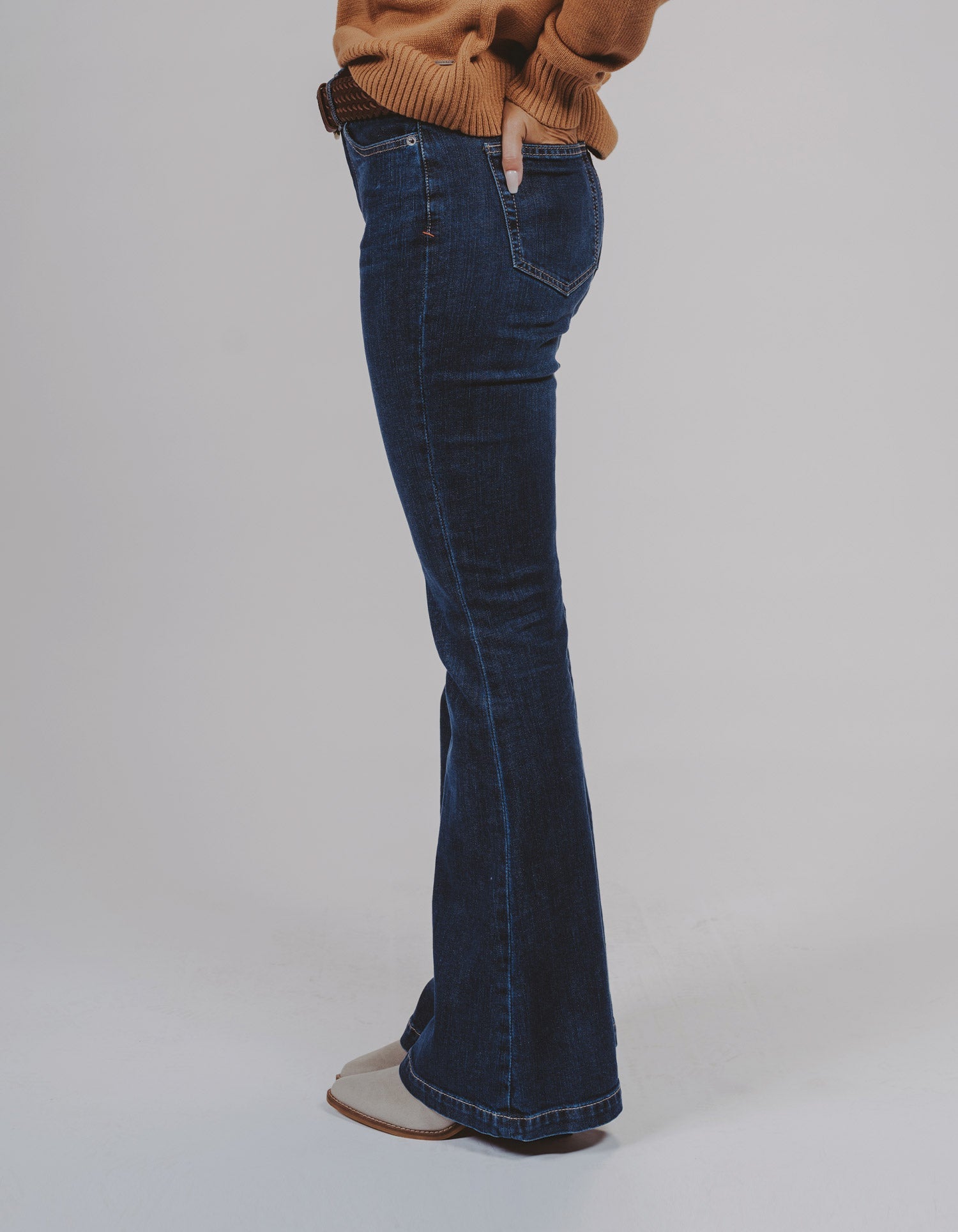Mid-Rise Flare Jean in Dark Indigo