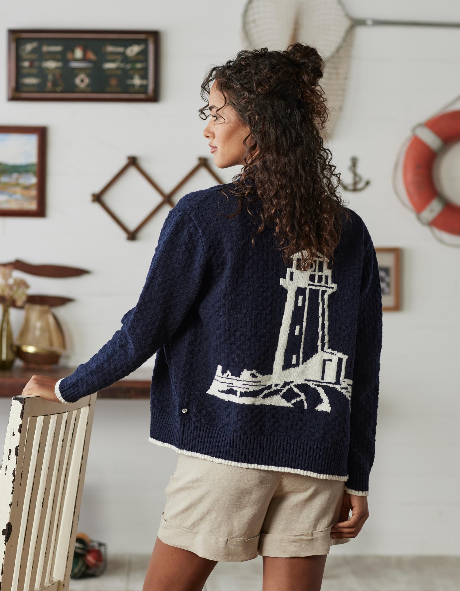 Point Betsie Shawl Cardigan in Normal Navy