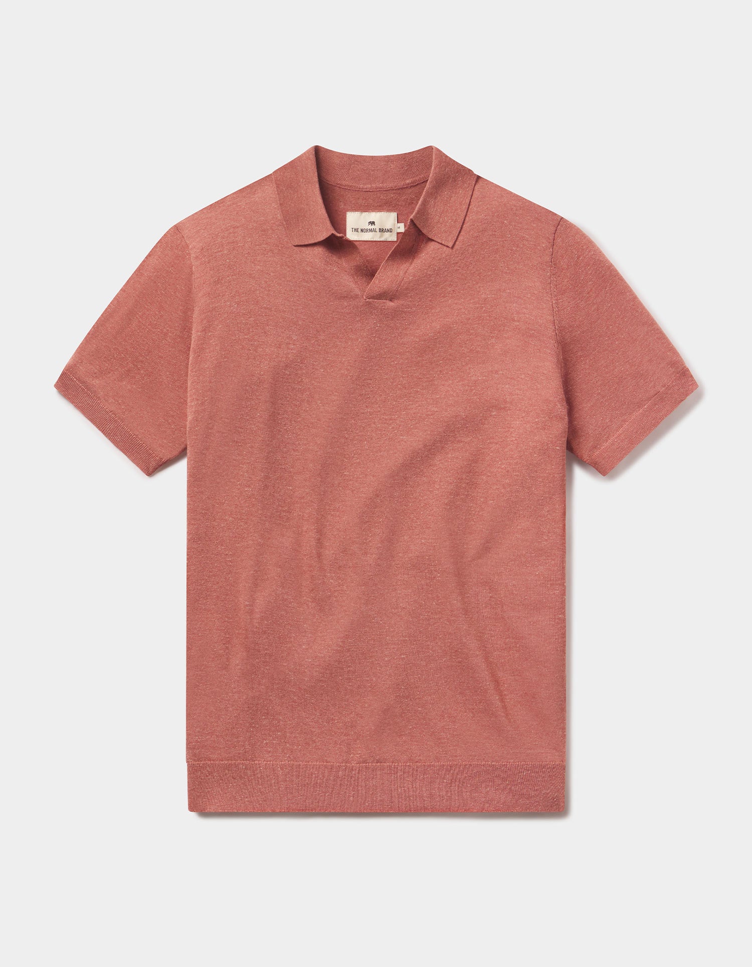 Summer Linen-Blend Polo in Adobe Rose Heather